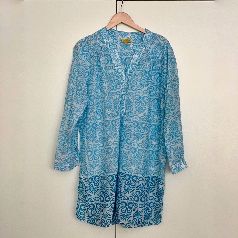 Roberta Roller Rabbit block print cover up